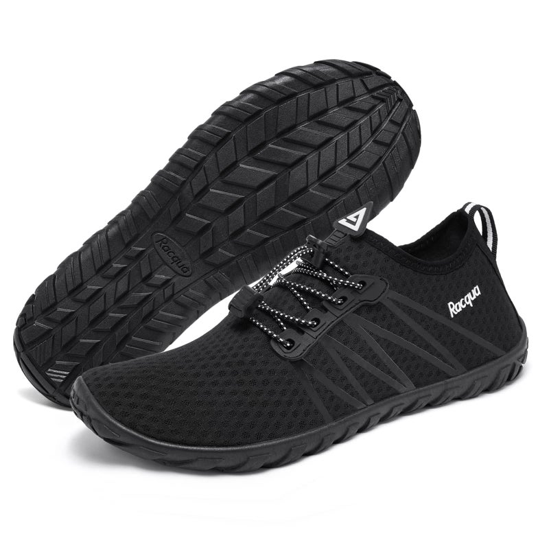 Racqua Men&Women Water Shoes Quick-Dry Non-Slip Aqua Shoes Outdoor Water Skiing Windsurfing Sailing Barefoot Beach Shoes Black 8.5 Women/7.5 Men - Image 3