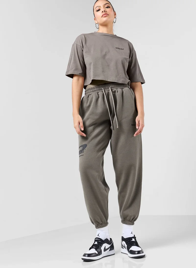 The Giving Movement Boxy Space Printed Cropped T-Shirt