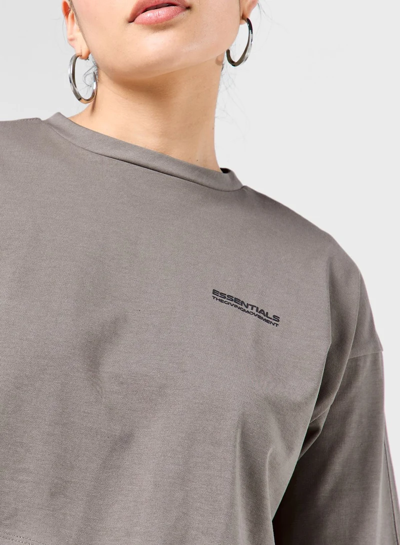 The Giving Movement Boxy Space Printed Cropped T-Shirt