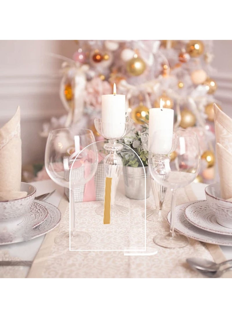 SYOSI Clear Arch Acrylic Signs with Stands, 20Pcs Acrylic Blank Plate Seating Cards Arched Round Top Guest Names Cards Table Numbers for Wedding Party Event Decor  - Image 5