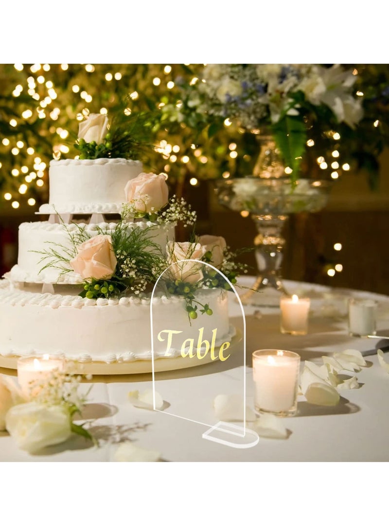 SYOSI Clear Arch Acrylic Signs with Stands, 20Pcs Acrylic Blank Plate Seating Cards Arched Round Top Guest Names Cards Table Numbers for Wedding Party Event Decor  - Image 2