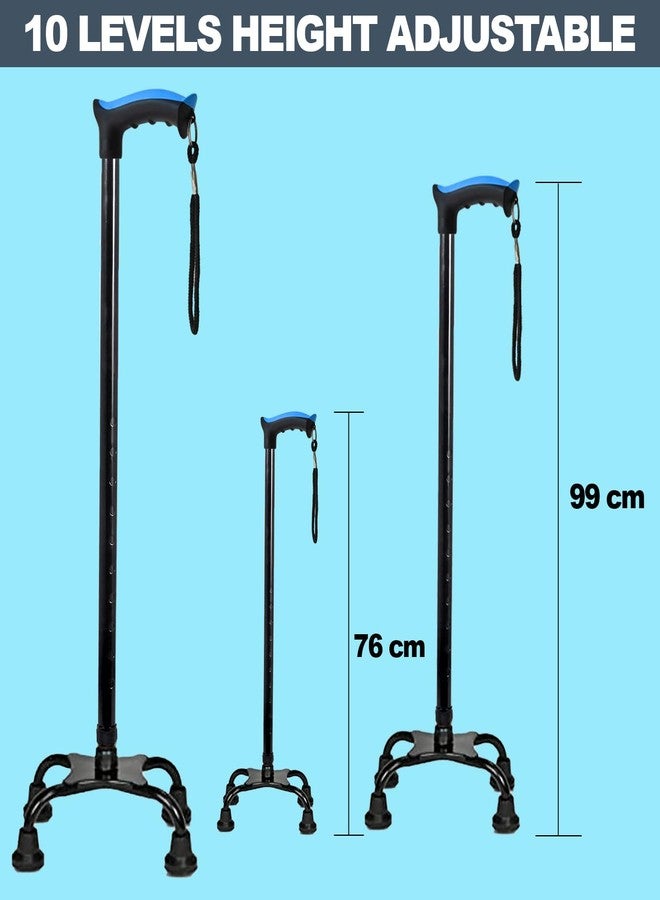 MCP Thunderbolt Self Standing Walking Stick for Old People, Cane Stick for Men & Women, Aluminum Walking Stick for Seniors & Adults, Hand Stick for Walking (Quadripod Black) - Image 4