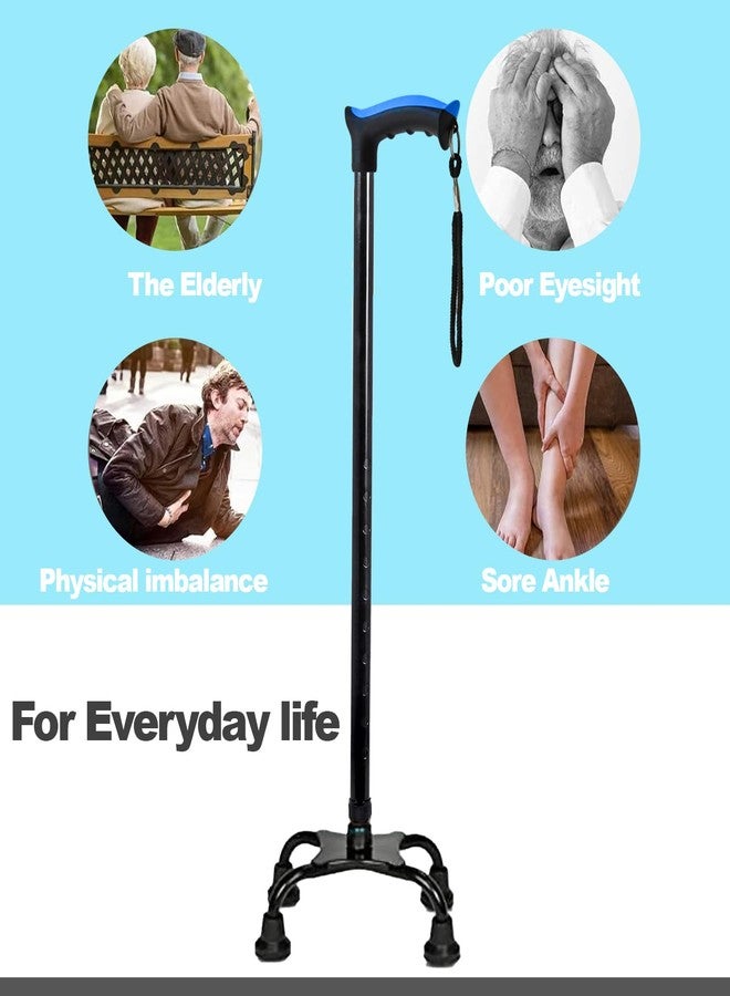 MCP Thunderbolt Self Standing Walking Stick for Old People, Cane Stick for Men & Women, Aluminum Walking Stick for Seniors & Adults, Hand Stick for Walking (Quadripod Black) - Image 5