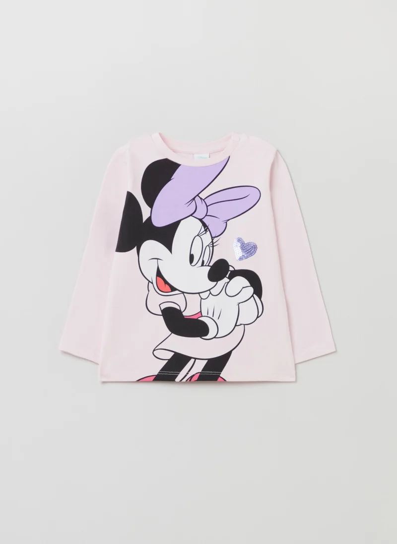 او في اس T-shirt with long sleeves and Minnie Mouse print