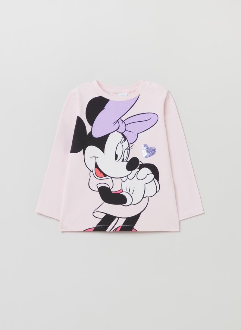 OVS T-Shirt With Long Sleeves And Minnie Mouse Print - Image 1