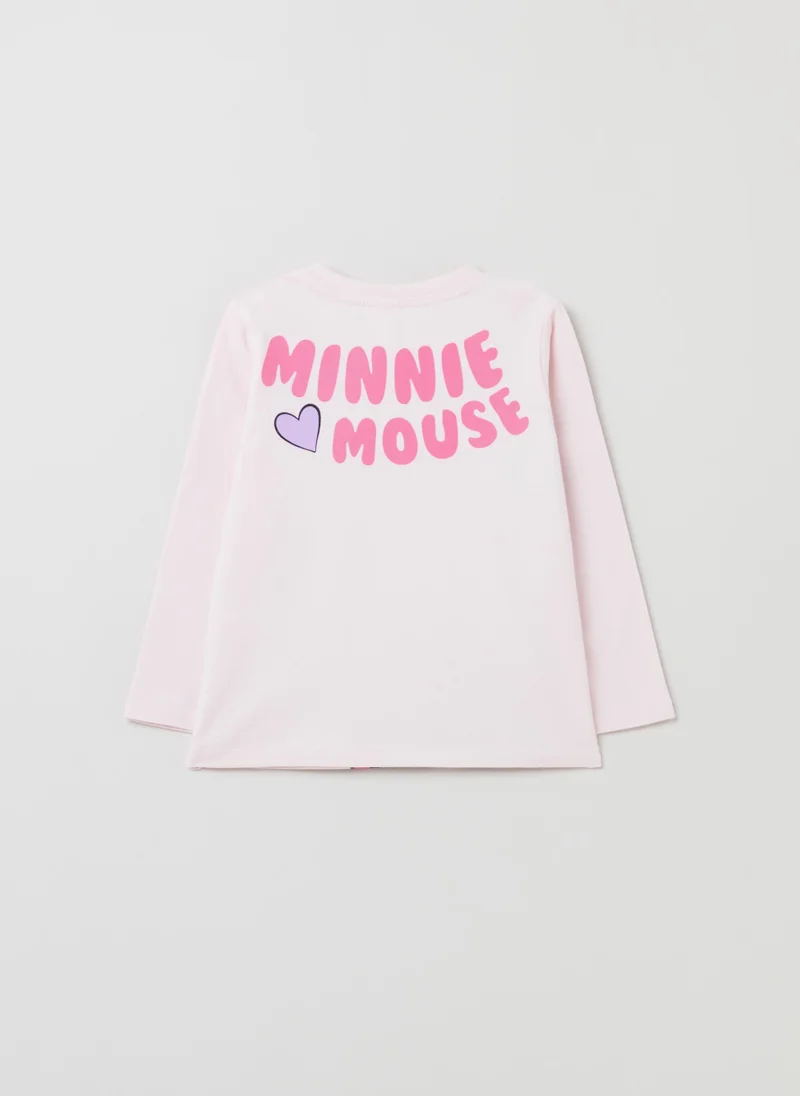 او في اس T-shirt with long sleeves and Minnie Mouse print