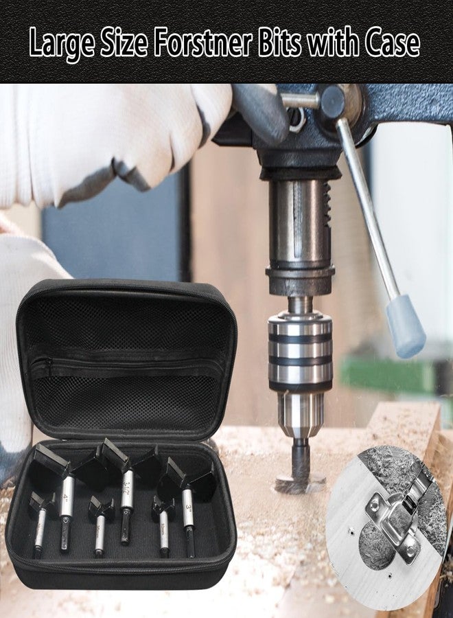 BeQell Large Size Forstner Bit Set 6PCS,1-1/4 Inch to 4 Inch Carbide Forstner Drill Bit,Hex Shank Wood Hole Saw Set Woodworking Hinge Cutter Tool Kits for Hard Wood Plastic Plywood with Storage Case - Image 4