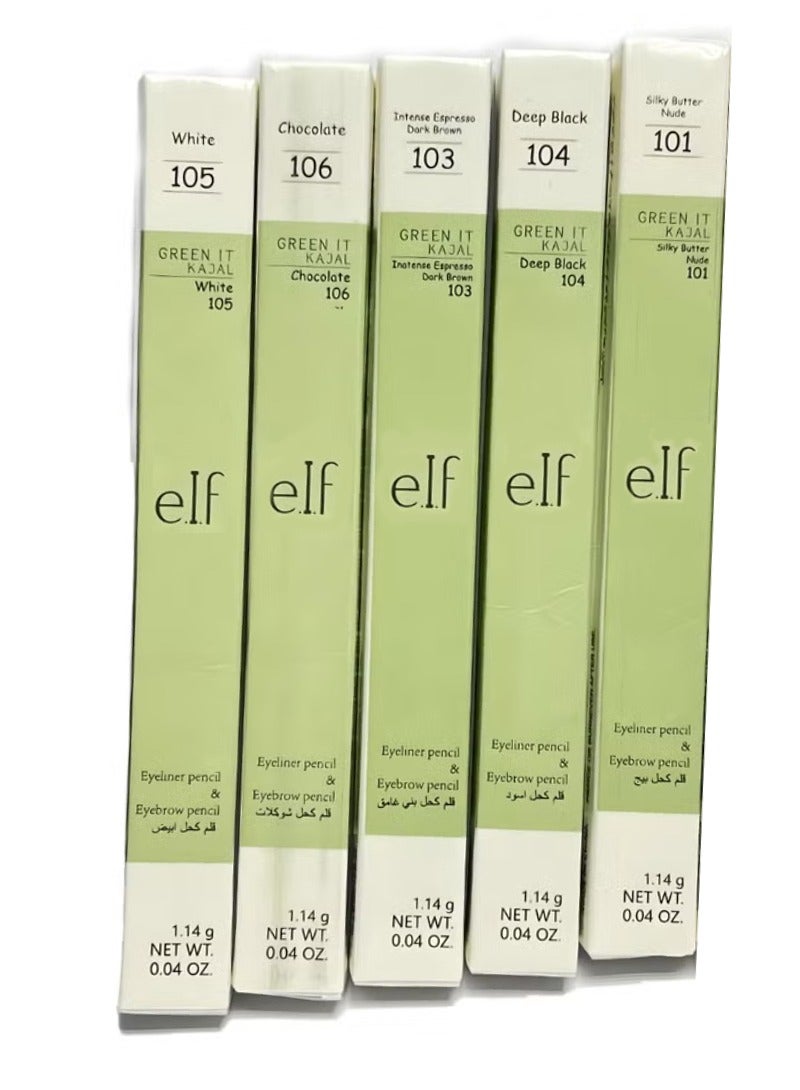 إلف كحل قلم عيون  لون ابيض + بيج + شوكلت +بني غامق + اسود 5قطعة - Image 2