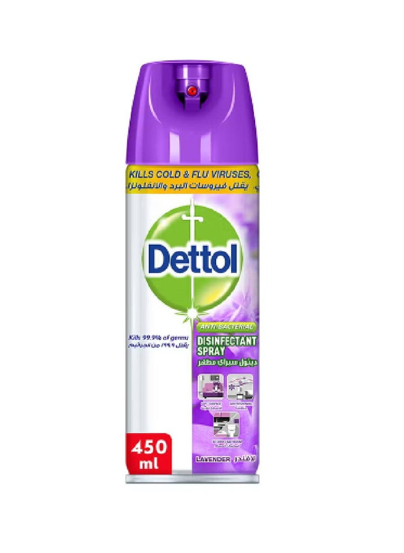 General Dettol Antibacterial All in One Disinfectant Spray, Lavender 450ml  - Image 1