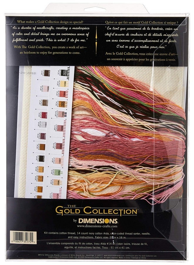 دايمنشونز طقم غرز متقاطعة من مجموعة الذهب توليب تريو 14 قطعة عاجية عايدة 16 بوصة × 12 بوصة - Image 2