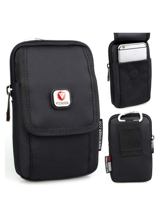 VIIGER - Canvas Dual Phone Holster for Belt Flip Cell Phone Case for iPhone 16 Pro Max iPhone 15 Pro Max Galaxy S24 Ultra, Universal Smartphone Pouch with Belt Loop and Clip for Men, Magnetic Flap Pocket - Image 1