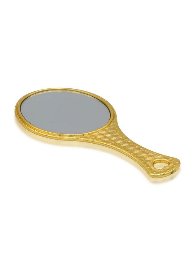 Garden Of Arts مرآة Oval ذهبية محمولة لصالونات الحلاقة مع مقبض قبضة - Image 3
