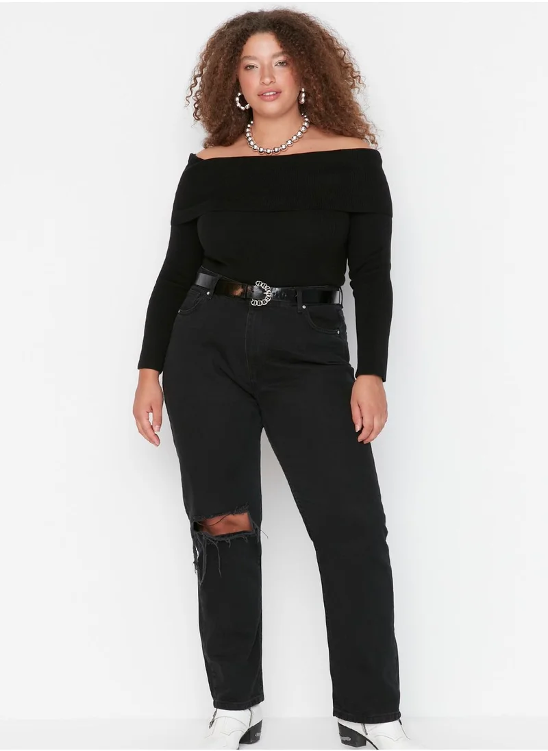 Trendyol Curve Ripped High Waist Jeans