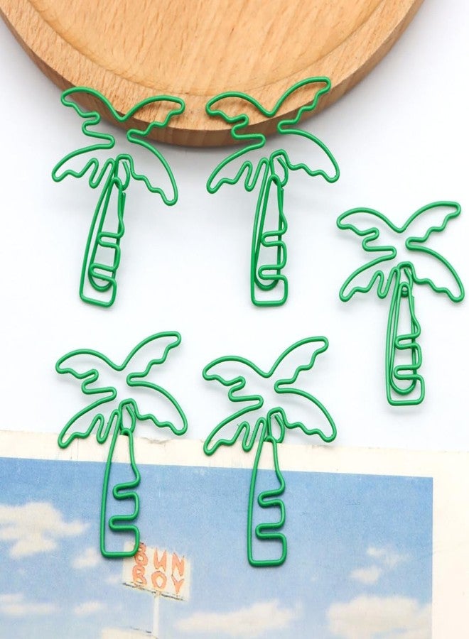 QANYEGN 100Pcs Coconut Tree Shape Paper Clips, Metal Bookmarks Planner Clips, Cute Palm Tree Shape Paper Clips with Box, for Office, School Use - Image 4