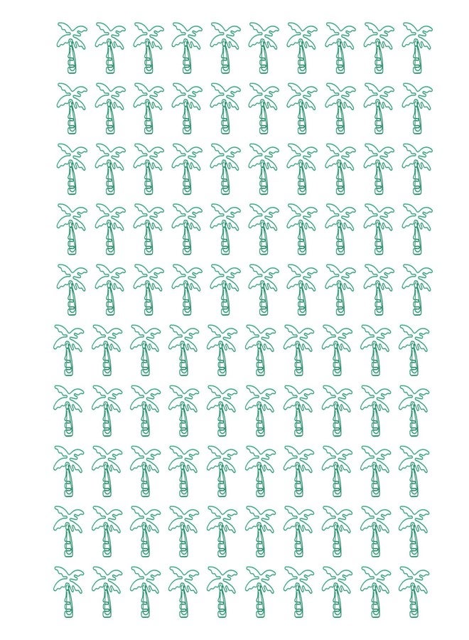 QANYEGN 100Pcs Coconut Tree Shape Paper Clips, Metal Bookmarks Planner Clips, Cute Palm Tree Shape Paper Clips with Box, for Office, School Use - Image 1