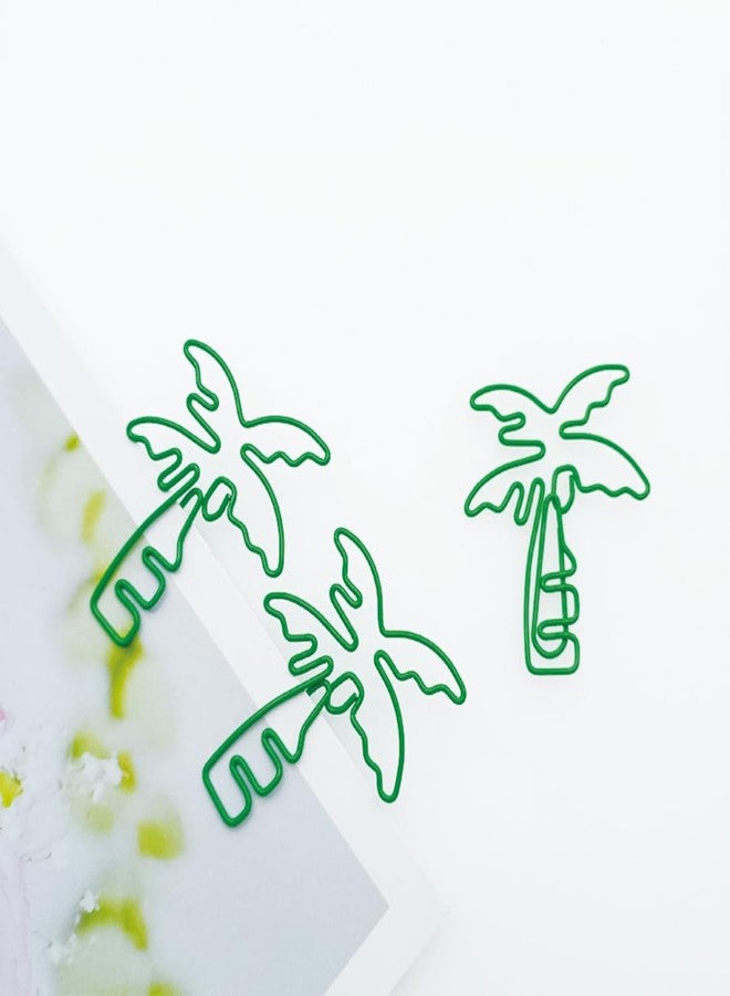QANYEGN 100Pcs Coconut Tree Shape Paper Clips, Metal Bookmarks Planner Clips, Cute Palm Tree Shape Paper Clips with Box, for Office, School Use - Image 5