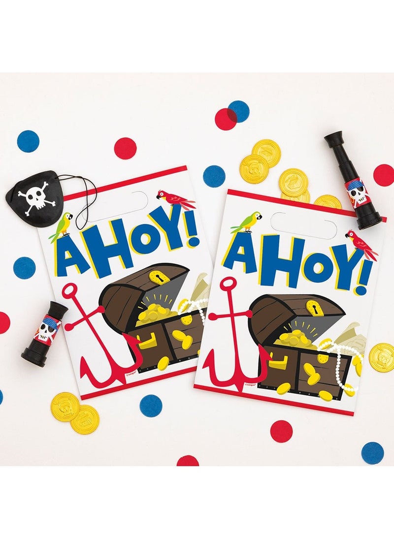 Unique Pirate Ahoy Telescope Black Red Plastic 7cm 8-Pack - Image 2