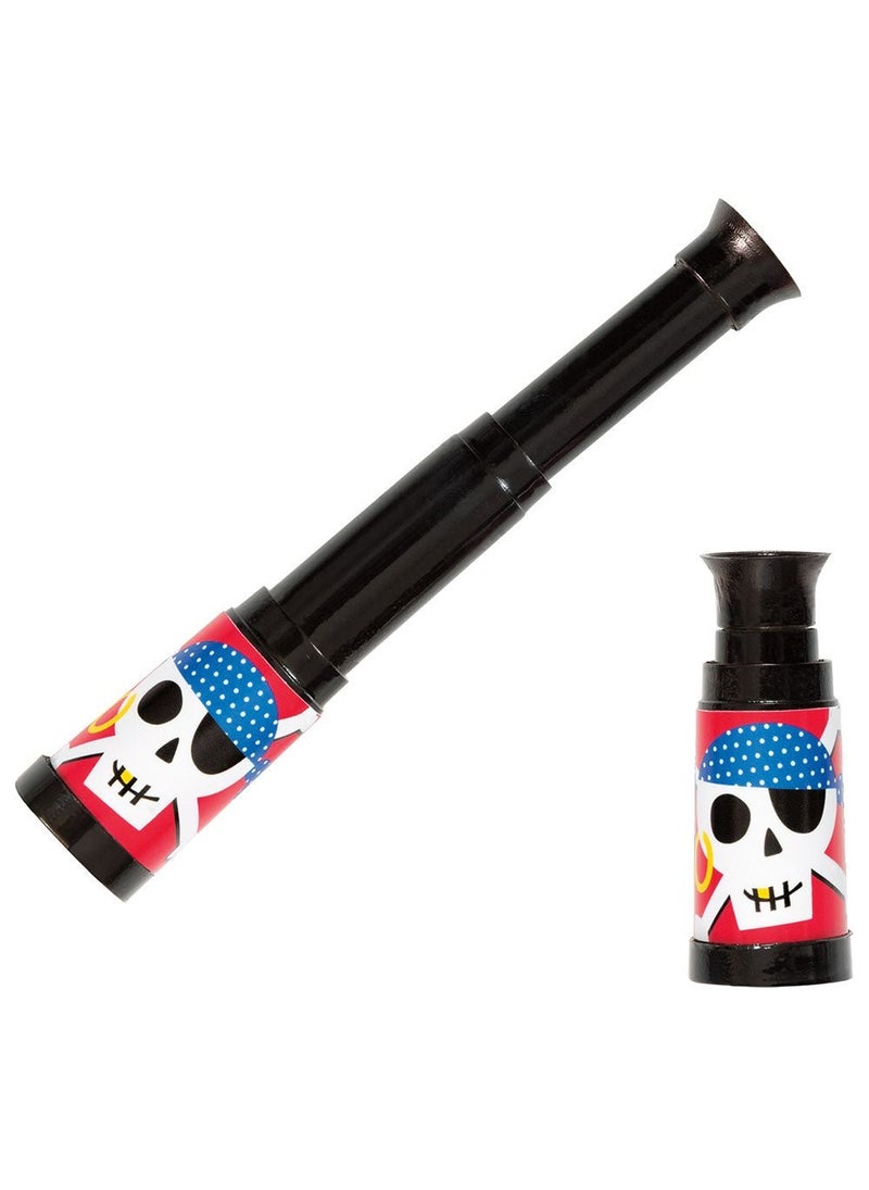 Unique Pirate Ahoy Telescope Black Red Plastic 7cm 8-Pack - Image 1