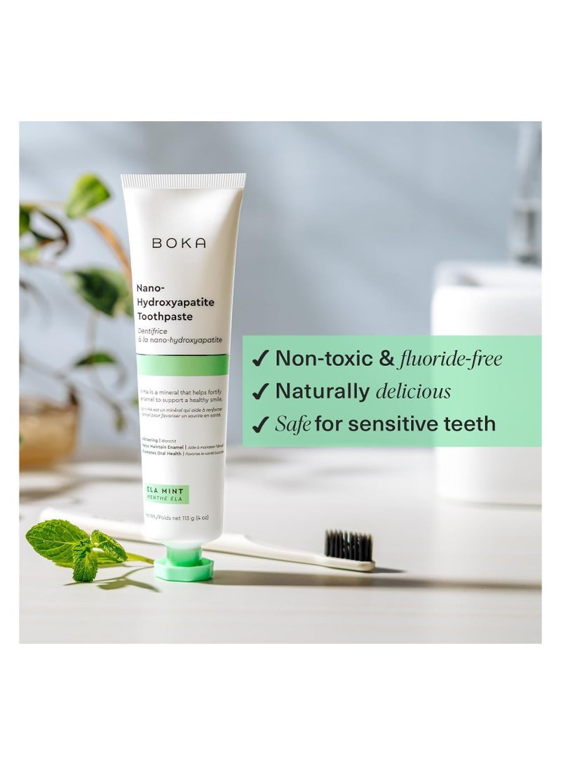Boka Natural Toothpaste, Fluoride Free - Ela Mint, 4oz, Pack of 1 - Image 2