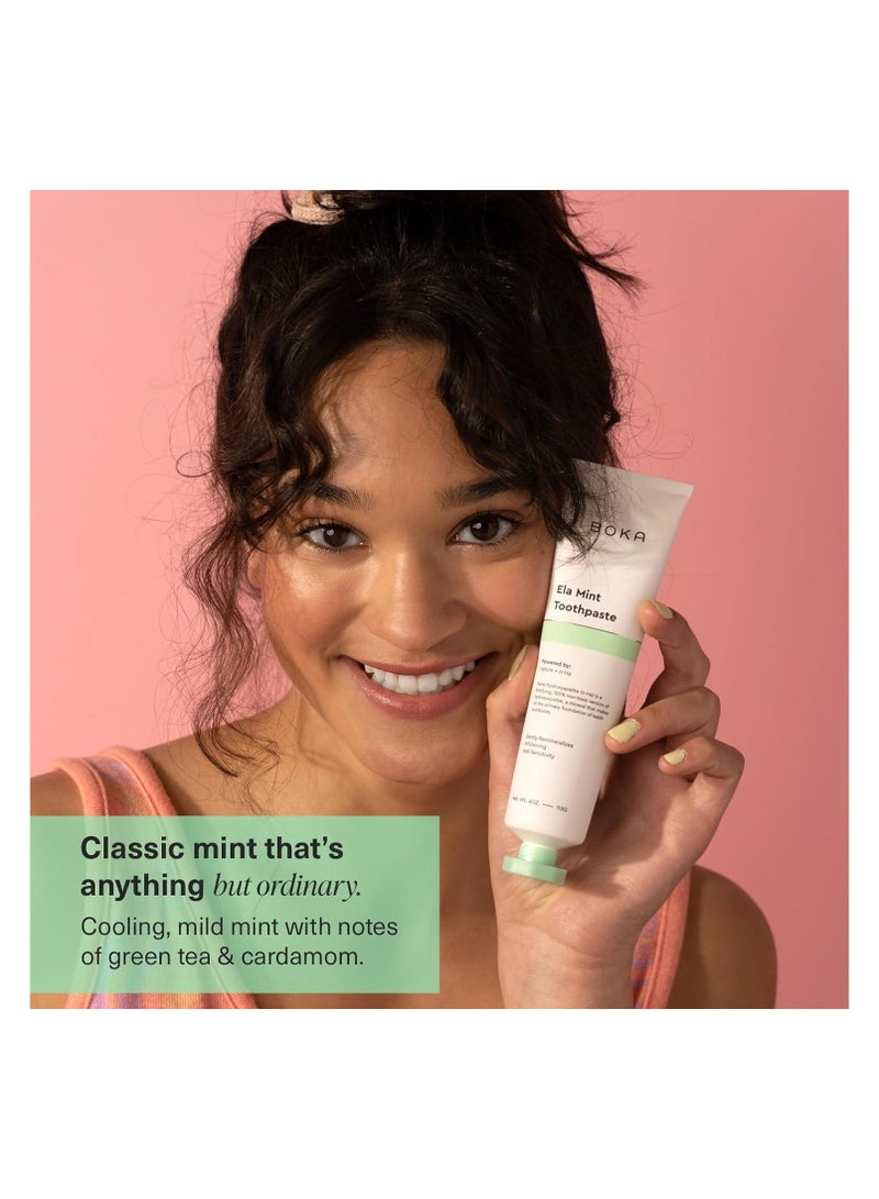 Boka Natural Toothpaste, Fluoride Free - Ela Mint, 4oz, Pack of 1 - Image 5