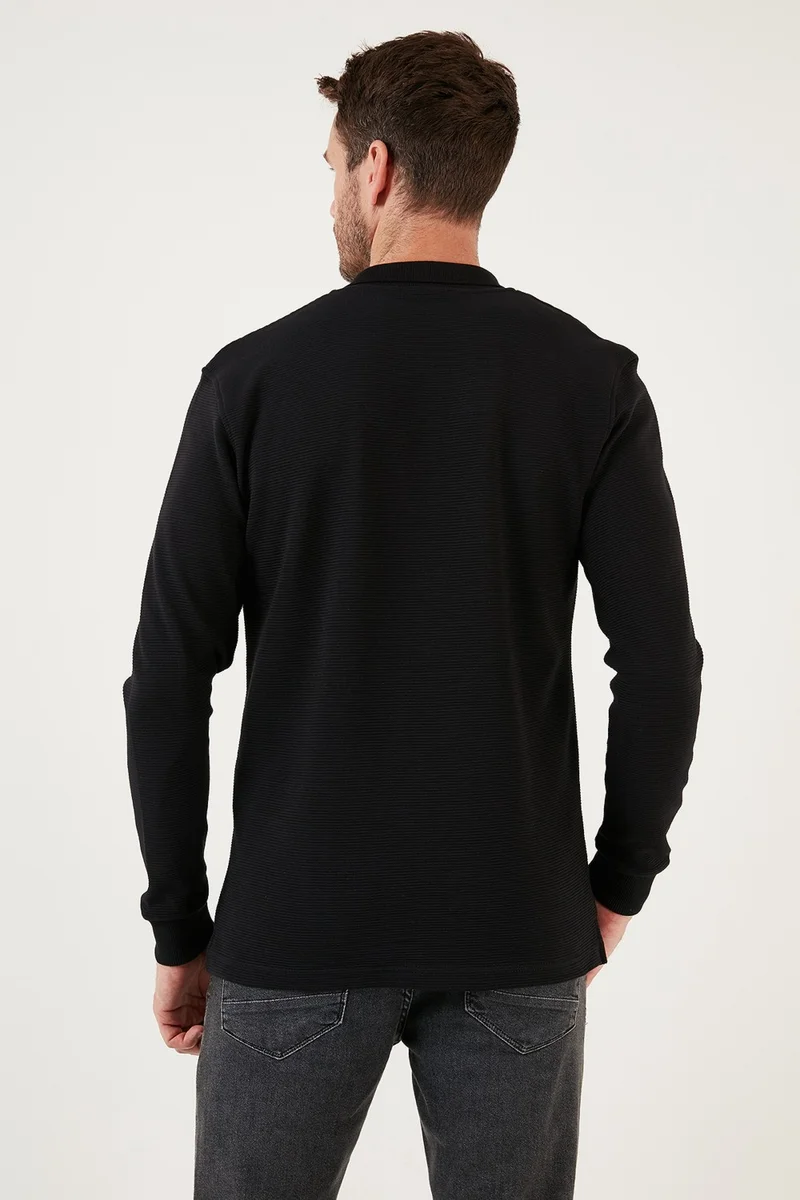 Buratti 100% Cotton Relaxed Fit Buttoned Polo Collar Sweat Men's Sweat 5905501