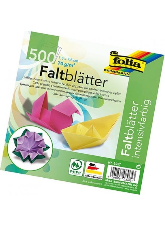 folia Origami Paper Midi 7.5x7.5 Cm. 10 Colors Pack of 500  - Image 2