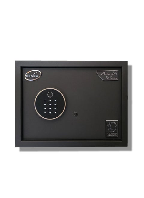 Maxwel Biometric Safe Locker 30 Litres Home Hotel and Office Safes wtih Fingerpring access Codes and Manual Keys v2 Round
