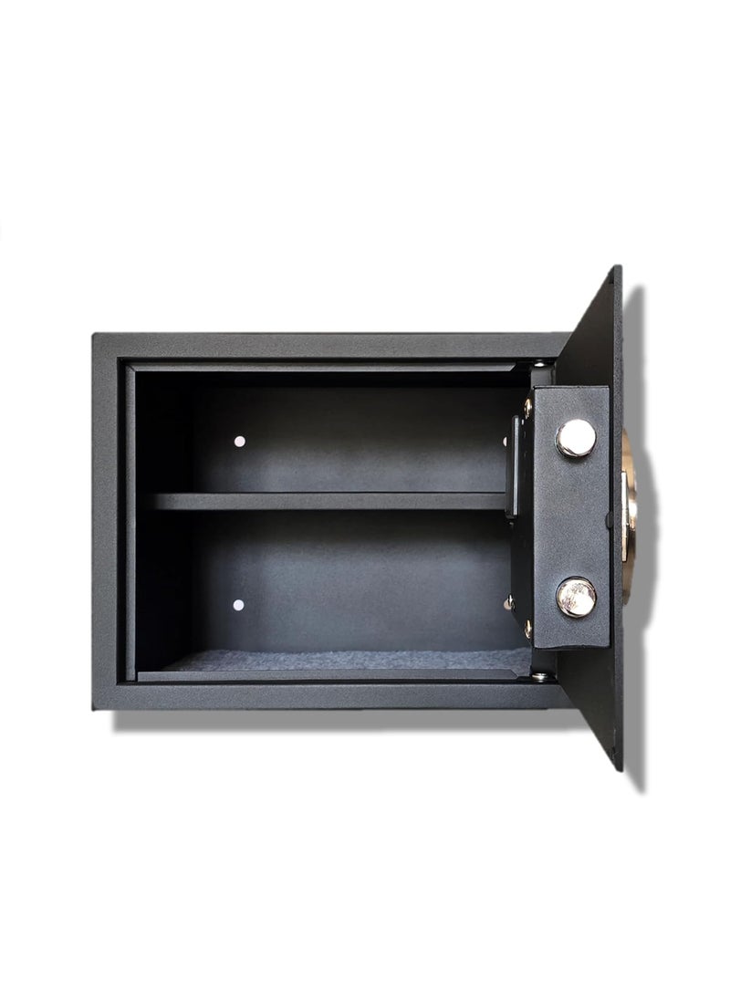 Maxwel - Maxwel Biometric Safe Locker 30 Litres Home Hotel and Office Safes wtih Fingerpring access Codes and Manual Keys v2 Round - Image 1