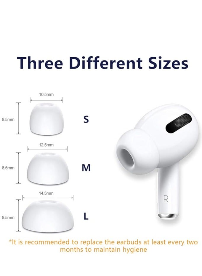 12 Pieces Replacement Ear Tips for AirPods Pro/AirPods Pro 2 Silicon Ear Buds Tips with Noise Reduction Hole, Silicone Ear Tips with Portable Storage Box and Fit in The Charging Case (S/M/L,6 Pairs) - Image 5