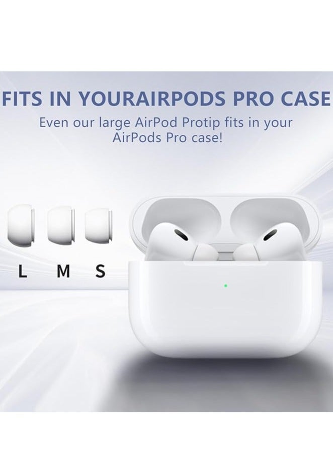 12 Pieces Replacement Ear Tips for AirPods Pro/AirPods Pro 2 Silicon Ear Buds Tips with Noise Reduction Hole, Silicone Ear Tips with Portable Storage Box and Fit in The Charging Case (S/M/L,6 Pairs) - Image 4