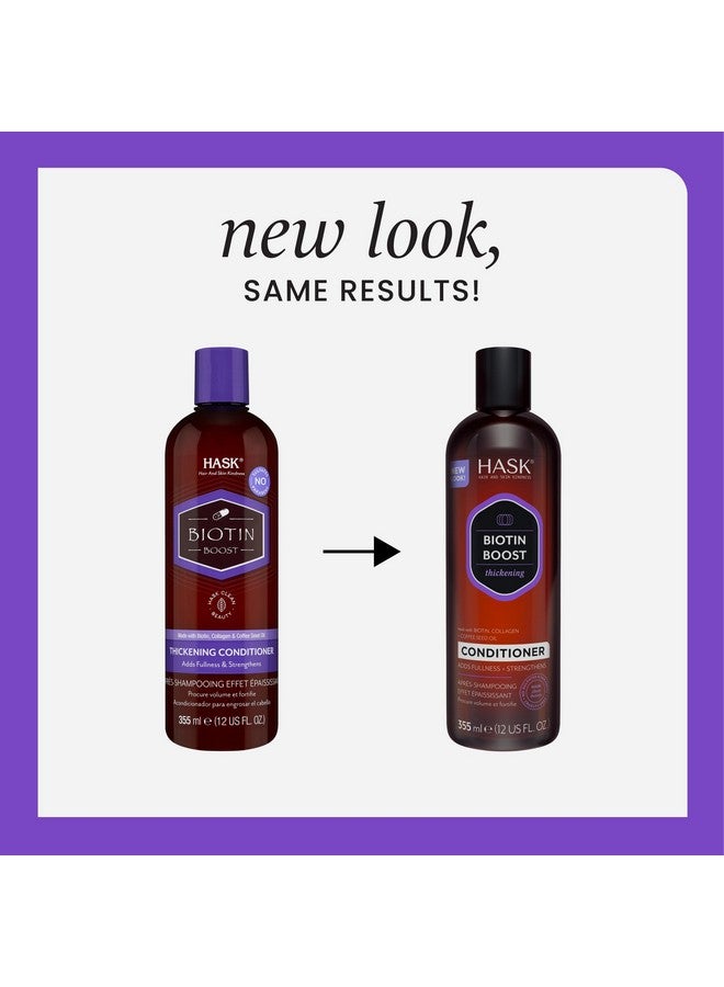 هاسك مجموعة شامبو وبلسم HASK BIOTIN BOOST لتكثيف الشعر لجميع أنواع الشعر، آمنة على اللون، خالية من الغلوتين والكبريتات والبارابين - شامبو واحد وبلسم واحد - Image 2