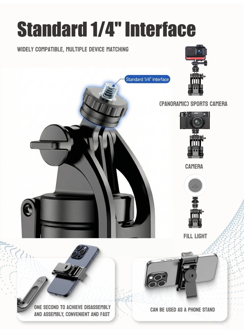 ZONIX Lightweight Quadpod Selfie Stick – Only 469g, Extendable to 1800mm, Detachable & Portable, 360° Rotation, with Wireless Remote for Phone/Camera - Image 5