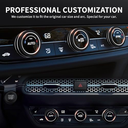 Polodunn for 2022-2026 Honda Civic, 2023-2026 CRV/HRV/Acura Integra, 2023-2025 Accord & 2025 ADX Accessories - 6pcs Aluminum Alloy Knob Cover Trim Set FIts Push Start, AC & Hazard Light (Black) - Image 3