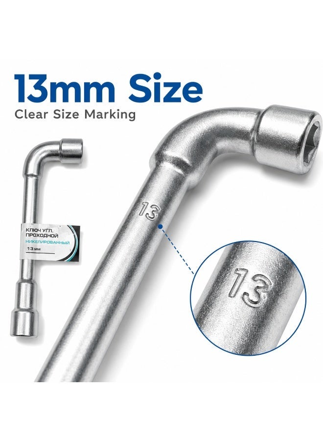 13mm Tubular Box Spanner, Double End Socket Wrench, L-Shaped Offset Pipe Spanner For Nuts, Bolts, Plumbing, Automotive, Garage & DIY Repair - Image 2