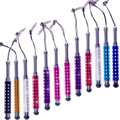 ECO-FUSED Stylus Pen Bundle - 12 Adjustable Bling Stylus Pens- with 3.5mm Jack Connector- for All Capacitive Touchscreen Devices - iPad, iPhone, Samsung Phones, All Android Phones, Tablets and More - Image 3