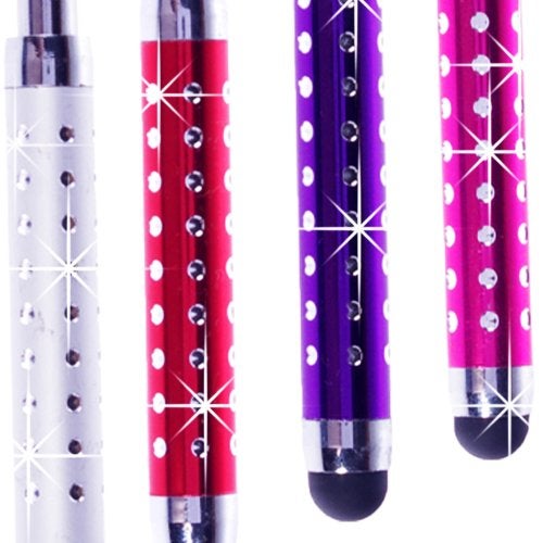 ECO-FUSED Stylus Pen Bundle - 12 Adjustable Bling Stylus Pens- with 3.5mm Jack Connector- for All Capacitive Touchscreen Devices - iPad, iPhone, Samsung Phones, All Android Phones, Tablets and More - Image 4