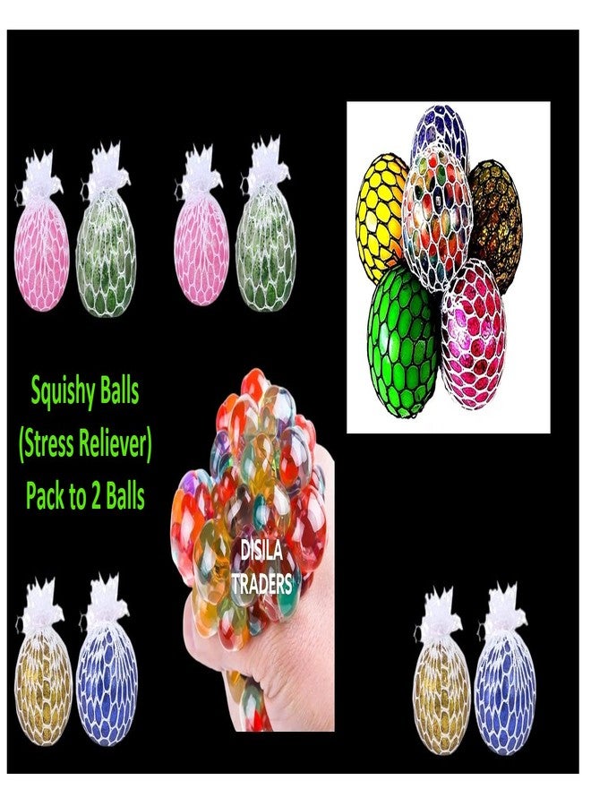 DISILA TRADERS Slimy Squishy Mash Smash Ball Toys with 3D Lights for Kids & Adults | Bunch of Slimy Squishy Balls for Stress Relief (Random Color & Design - Pack of 2 Balls) - Image 1