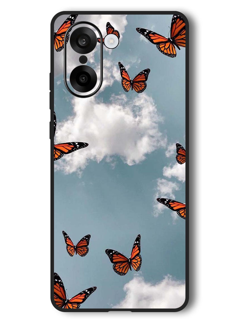 Theodor Case Compatible with OnePlus Nord CE 5 6.77 Inch Protection Shockproof Bumper Cover Butterfies - Image 1