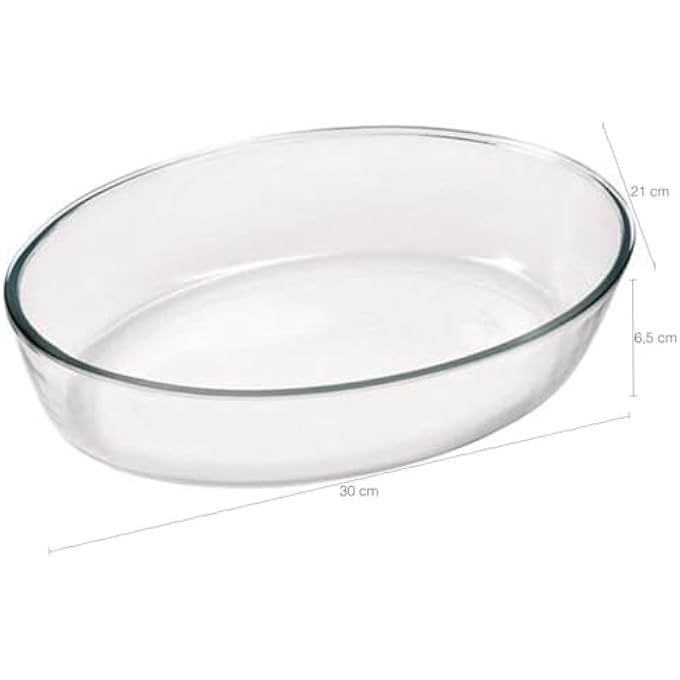 rayihni Marinex Small Oval Glass Roaster 24L  Durable HeatResistant Borosilicate Bakeware Dish  Transparent OvenSafe Roasting  Baking Tray  Microwave Freezer  Dishwasher Safe - Image 4