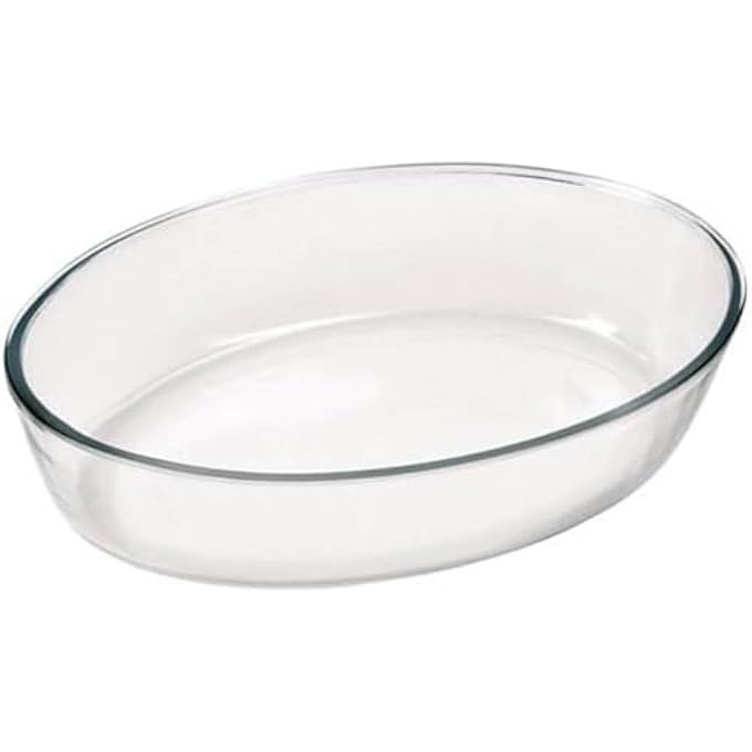 rayihni Marinex Small Oval Glass Roaster 24L  Durable HeatResistant Borosilicate Bakeware Dish  Transparent OvenSafe Roasting  Baking Tray  Microwave Freezer  Dishwasher Safe - Image 2