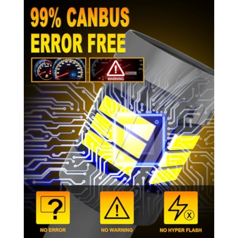 لمبة 1156 BAU15S LED، Canbus 500% سطوع 3000LM 6000K زينون أبيض مع مروحة تبريد 7507 PY21W LED للضوء الاحتياطي، ضوء عكسي، ضوء إشارة الانعطاف، ضوء الفرامل، قطعتان - Image 5