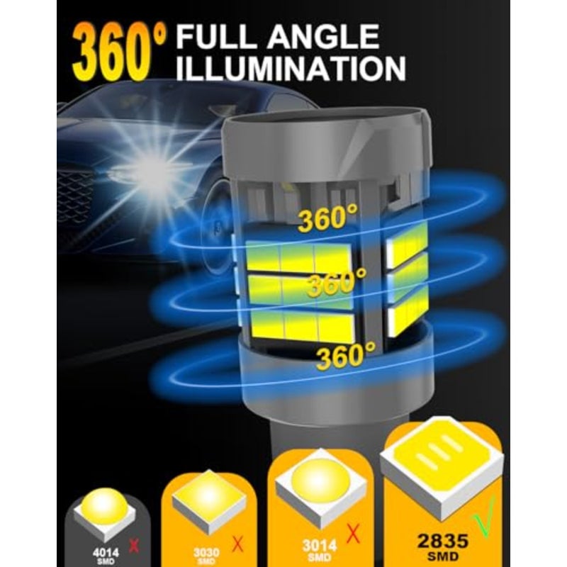 لمبة 1156 BAU15S LED، Canbus 500% سطوع 3000LM 6000K زينون أبيض مع مروحة تبريد 7507 PY21W LED للضوء الاحتياطي، ضوء عكسي، ضوء إشارة الانعطاف، ضوء الفرامل، قطعتان - Image 3