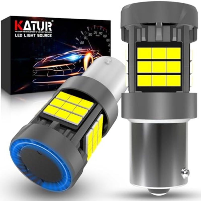لمبة 1156 BAU15S LED، Canbus 500% سطوع 3000LM 6000K زينون أبيض مع مروحة تبريد 7507 PY21W LED للضوء الاحتياطي، ضوء عكسي، ضوء إشارة الانعطاف، ضوء الفرامل، قطعتان - Image 1
