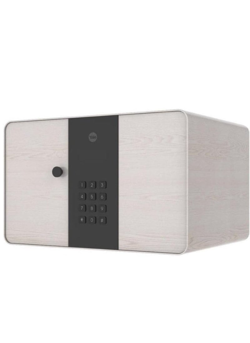 Yale - Yale Standard Security Elegant Safe with PIN Code and Key override, Fully lined interior to protect your valuable and Built-in LED Light, Wooden Finish - Image 1