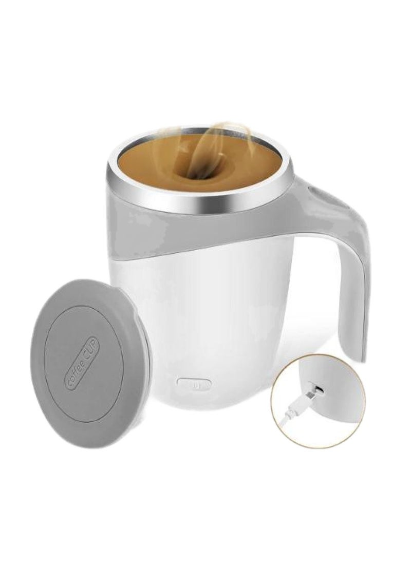 eBasket Self Stirring Coffee Mug Rotating Mixing Mug for Home Office and Travel Electric Stainless Steel Self-Mixing Coffee Mug Suitable for Coffee Milk Cocoa Cold and Hot Drinks 380ml (Grey)...  - Image 2