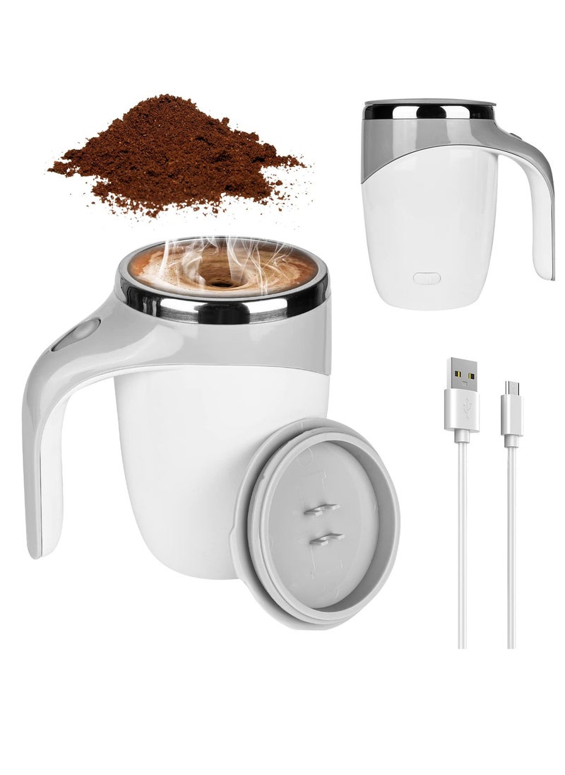 eBasket Self Stirring Coffee Mug Rotating Mixing Mug for Home Office and Travel Electric Stainless Steel Self-Mixing Coffee Mug Suitable for Coffee Milk Cocoa Cold and Hot Drinks 380ml (Grey)...  - Image 1
