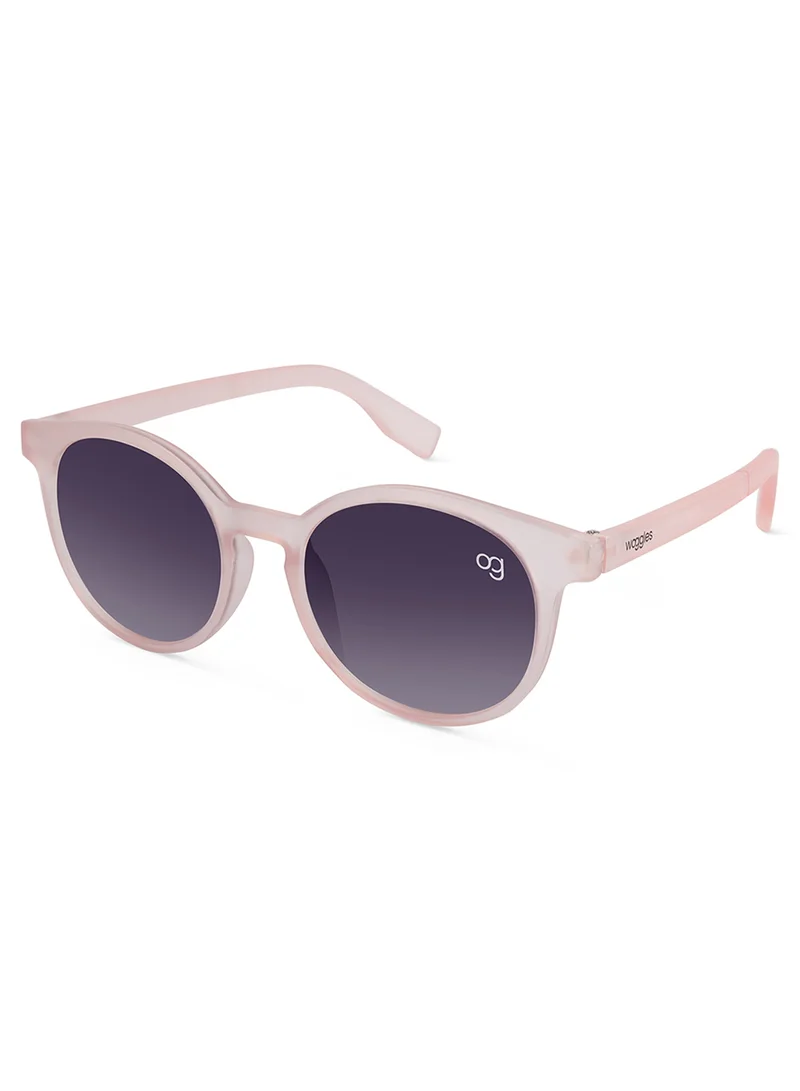 Woggles Fireglow Transparent Pink Round Kids Sunglasses