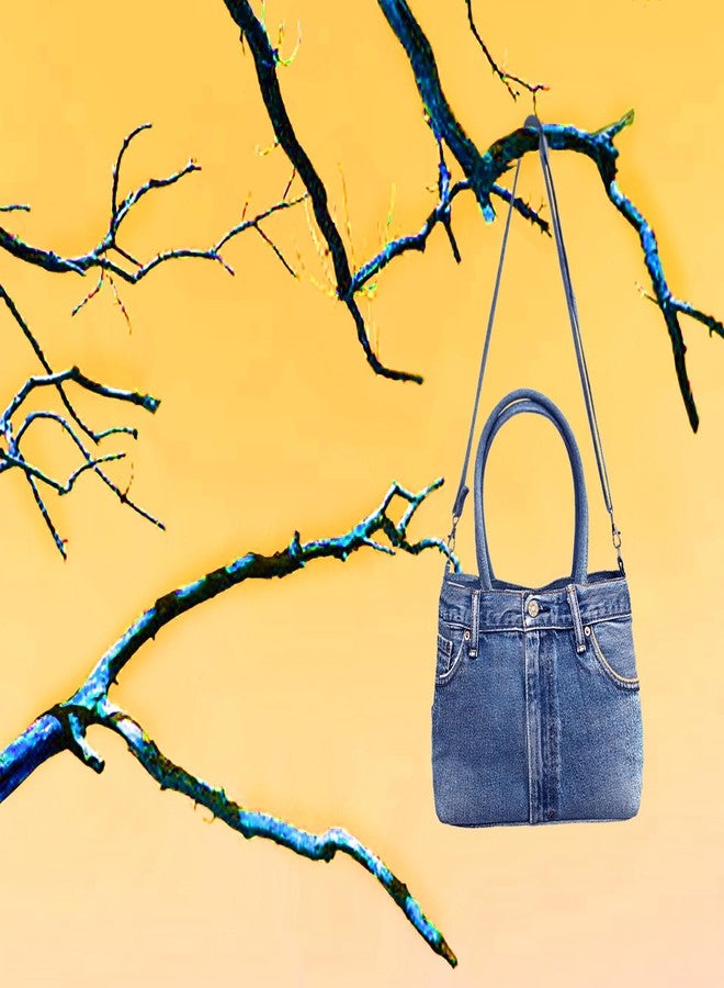 Bijoux De Ja BDJ Classic Blue Denim Jean Pants Women Top Handle Shoulder Handbag Purse (3CH-012) - Image 2