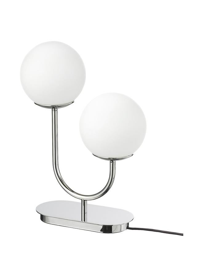 Zaboon Table Lamp, Chrome-Plated/Opal White Glass, 42 Cm - Image 1