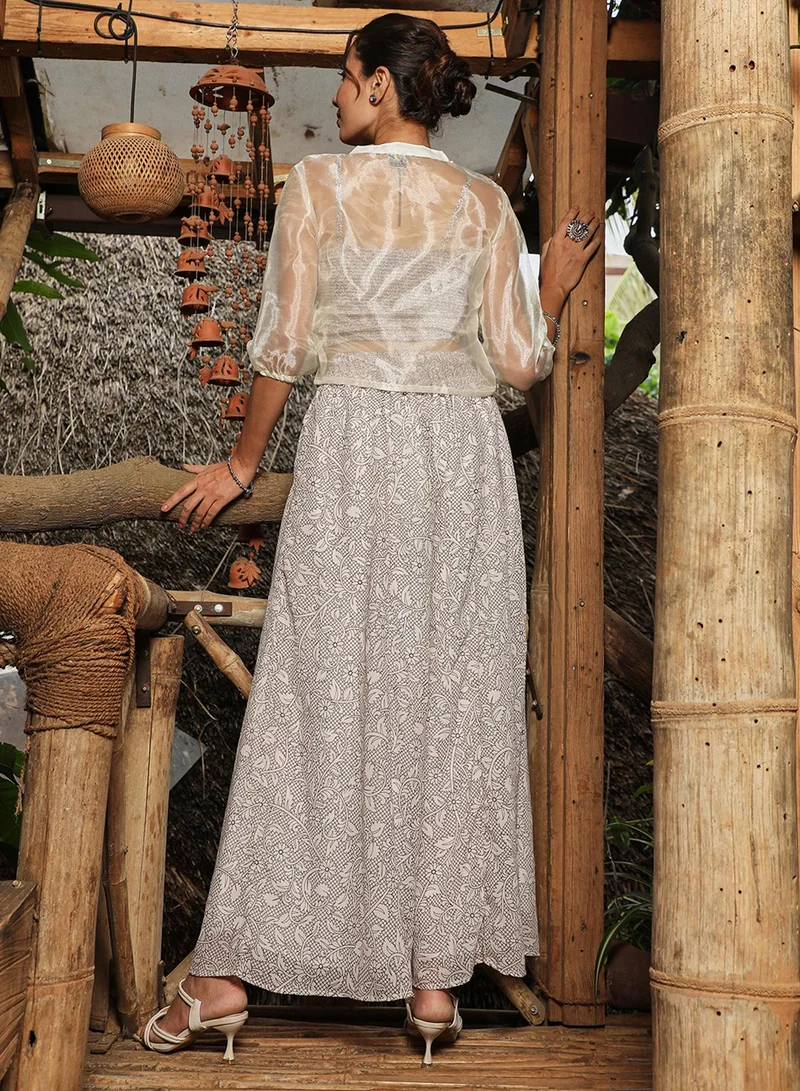 QISSA Women's Off-White Indie Flora Co-Ord Set